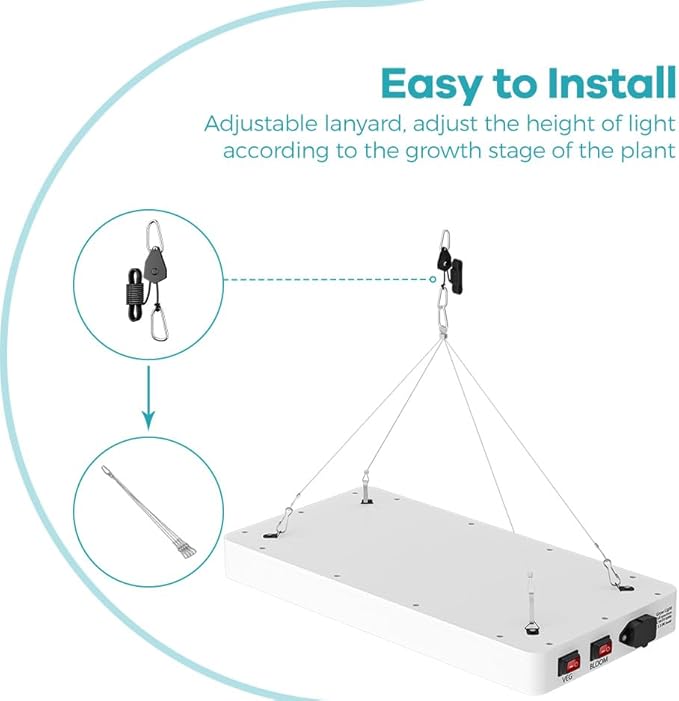 2000W Red Blue Planting Lamp Full Spectrum Veg&ampBloom Mode Adjustable Lanyard &amp Heavy Duty Steel Wire Rope Make Hanging In Any Indoor Space Perfect For Tomato Plants In Greenhouses Flowering su
