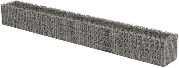 Gabion Raised BedRaised Bed Outdoor Garden Stone Basket Planter Raised Vegetable BedSteel Garden Decoration Galvanized Steel 177.2x19.7x19.7