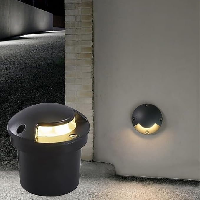LED Ground Lights - Outdoor Landscape Light Warm White AC 24V Low Voltage Recessed One/Two/Four Side Spotlight IP67 Waterproof Premium Anti-Glare Pathway Ligh3w-One Sided Luminescence