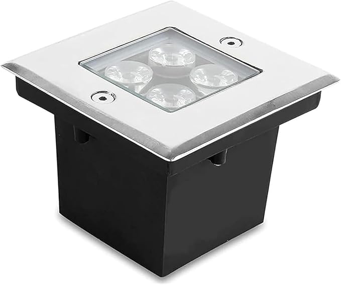 Landscape Lights - Outdoor LED Spotlights - Square Recessed Spotlight 4W Floor Light Spotlight IP67 Waterproof Walk-in LED Lights For Decorative Lighting of Paths Terraces/Gardens/Paths(White Ligh
