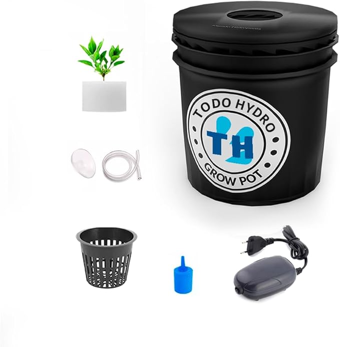 Hydroponic Kit N3 DWC System Initial Complete Indoor Garden with Nutrients Seeds &amp Accessories (5gal)