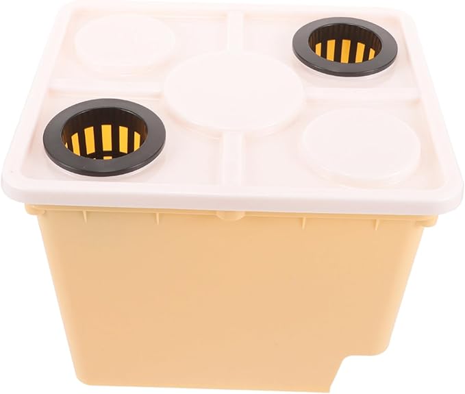 BESPORTBLE Hydroponic Planting Bucket for Greenhouse Vegetables Fruits Durable Soilless Cultivation Container with Lid for Herbs and Succulents Yellow Plastic Design