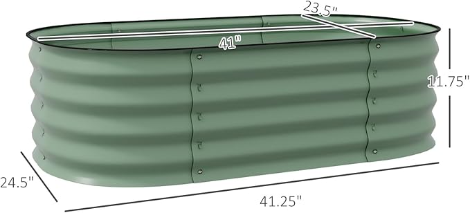 Galvanized Raised Garden Bed Kit Easy DIY Metal Planter Box for Flowers Herbs &amp Vegetables