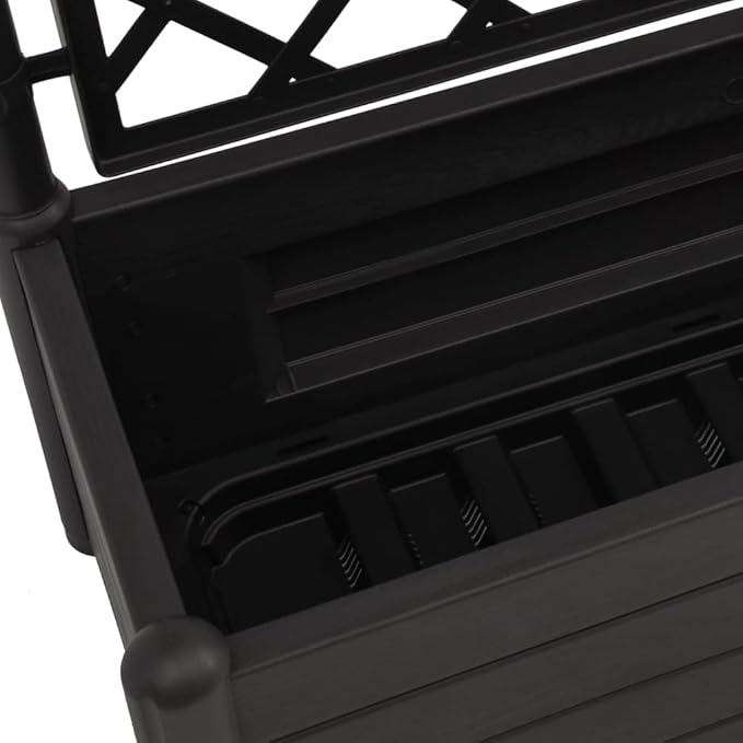 Garden Planter with TrellisPP Planter with Trellis Planter Box with Trellis Raised Garden Bed Outdoor for Plants Hanging Flower Baskets 39.4x16.9x55.9 Anthracite
