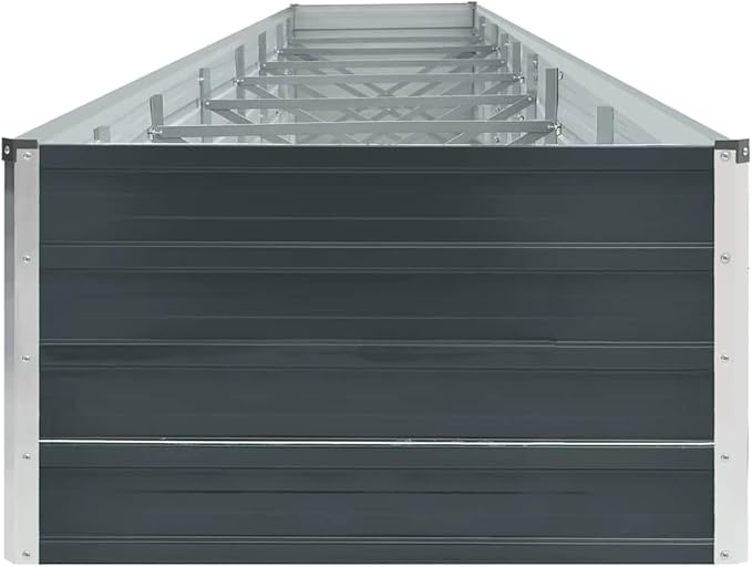 Galvanized Steel Garden Raised Bed Kit Outdoor Planter Raised Garden Boxes Metal Raised Garden Beds for Vegetables Herbs Flowers 236.2x31.5x17.7 Anthracite-1136