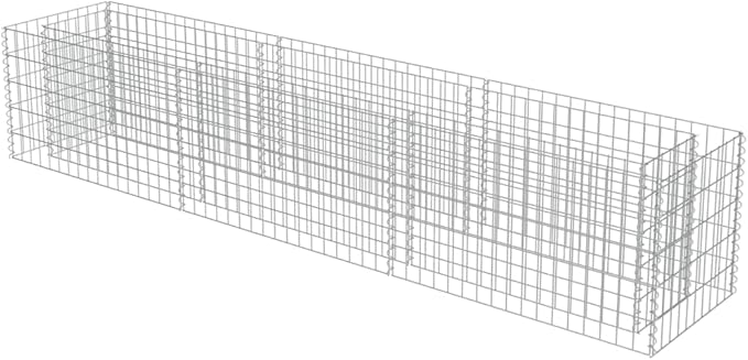 Gabion Raised BedRaised Bed Outdoor Garden Stone Basket Planter Raised Vegetable BedSteel Garden Decoration Galvanized Steel 106.3x19.7x19.7