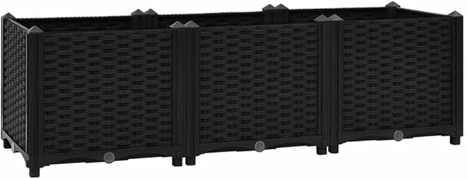 Raised BedElevated Planter BoxRaised PlanterGarden BoxPlanter Boxfor Vegetables Fruits Flowers Herbs 47.2x15.7x15 Polypropylene