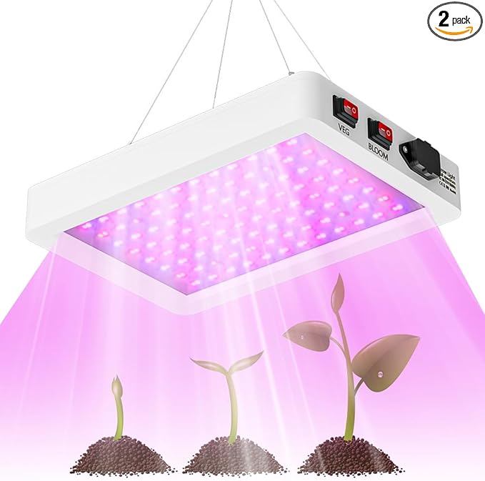 500W Plant Lights 100-277V Indoor Planting Fill Lamps Seeds Hydroponic Lights Veg/Bloom Modes Dimmable UV/IR Succulent Cultivate Lamp Greenhouse Tent Vege Fruits Flowers Potted Cactus Lighting