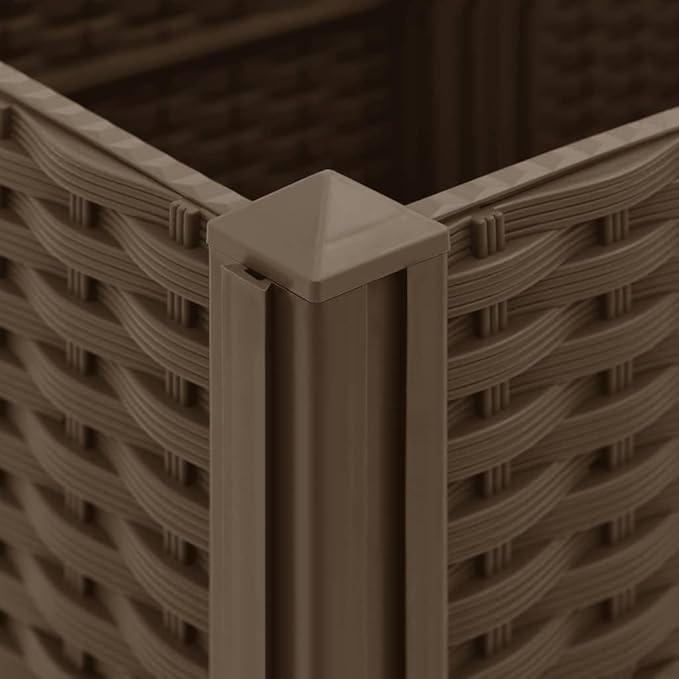 vidaXL Rectangular Raised Bed - Sturdy Outdoor Planter for Garden Patio and Balcony Durable Polypropylene Material Easy to Assemble - Brown 47.2x15.7x15