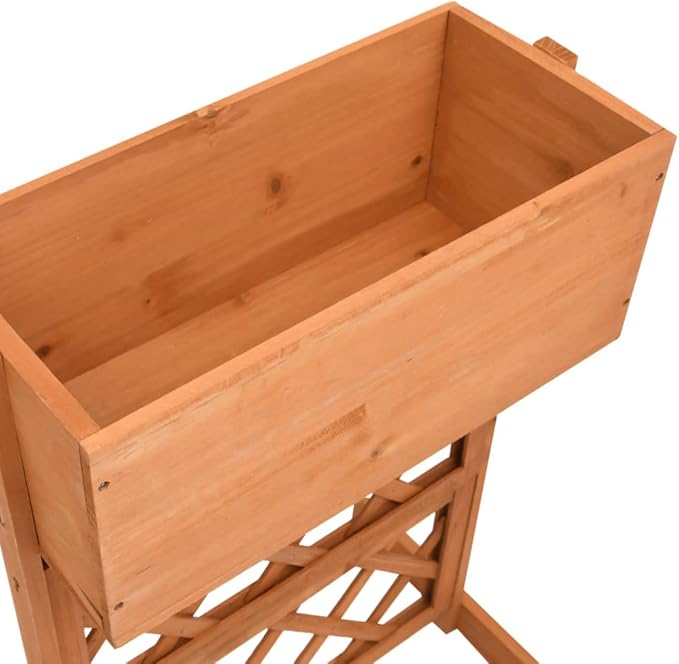 Garden Trellis Planter Patio planters Gardening Box Standing Planter Raised Flower Bed Suitable for Courtyard Orchard Corridor Nursery Orange 17.7x11.8x29.1 Solid Firwood