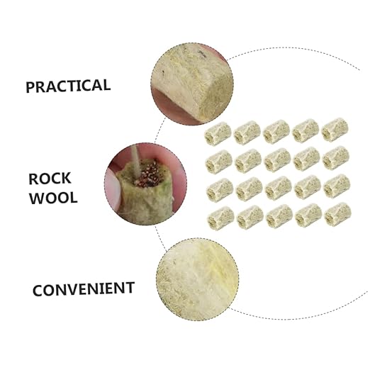 Sosoport 80pcs Hydroponic Wool Plugs for Soilless Planting Grow Blocks for Indoor Gardening High Water-Holding Capacity and Permeability for DIY Projects and Nursery Use