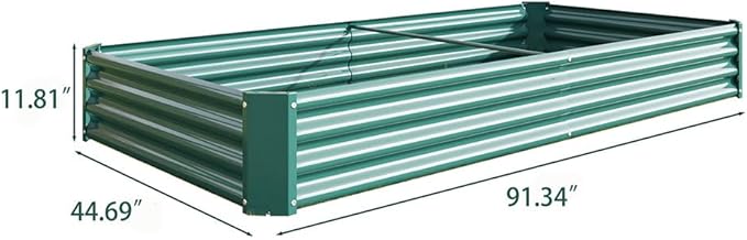 Raised Garden Bed 7.6x3.7x0.98ft Galvanized Raised Garden Bed Kit Outdoor Metal Planter Box Steel Large Deep Root Planter Box for Vegetables Flowers Herbs
