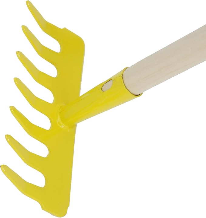 FixtureDisplays® Kids Garden Tool Set 28 Long Toy Rake Shovel Hoe and Leaf Rake Reduced Size 4-Piece 15210-SHOVEL+7-Tooth RAKE-NPF