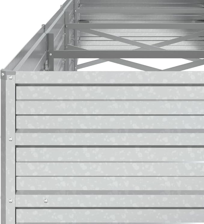 SKM Garden Raised Bed Silver Galvanized Steel LargeSilver (Weight 23.1KG)