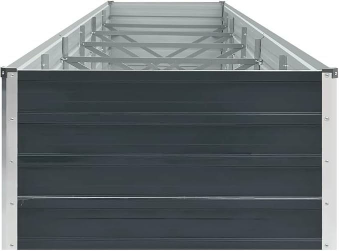 Galvanized Steel Garden Raised Bed Kit Outdoor Planter Raised Garden Boxes Metal Raised Garden Beds for Vegetables Herbs Flowers 189x31.5x17.7 Anthracite-1132
