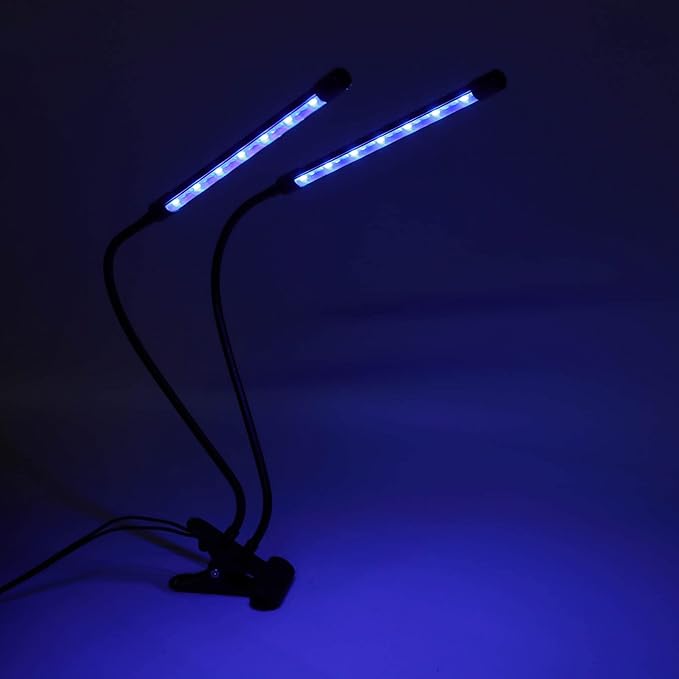LED Grow Light Plant Grow Lamp Dual Head Full Spectrum 3 Modes Dimmable Timing Clip On LED Plant Lamp for Indoor Greenhouse Vegetables Flowers