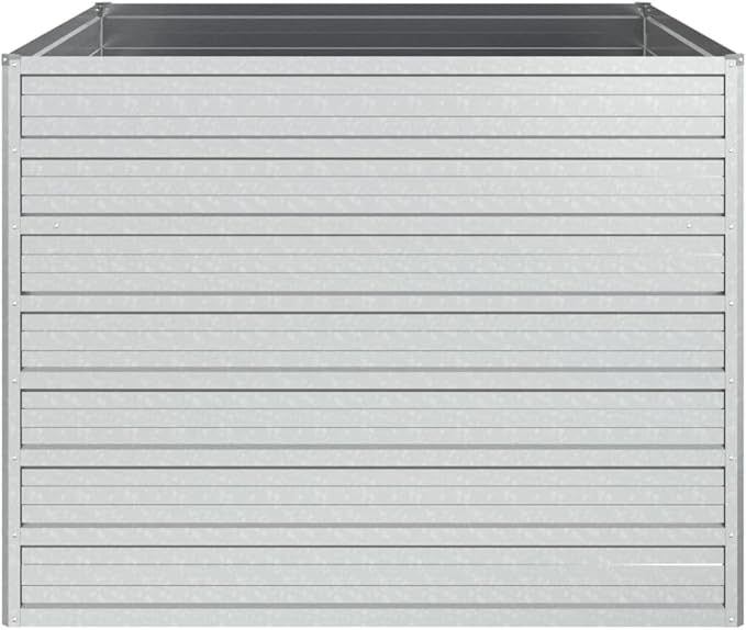 Garden Raised Bed 39.4x39.4x30.3 Galvanized Steel Silver