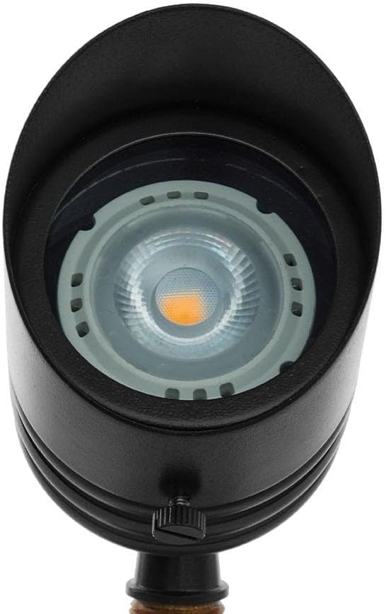 VOLT 12V Brass Fat Boy LED Outdoor Spotlight 4-Pack Expansion Kit (Black) for Low Voltage Landscape Lighting of Yard Lawn Garden Patio Trees &amp House