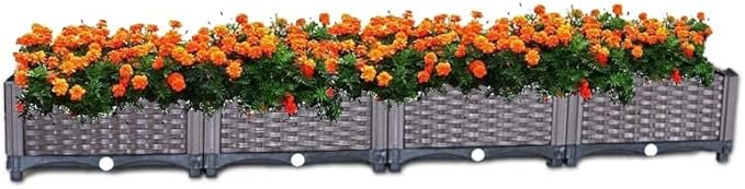 YSUEFIJO Raised Garden Bed for Vegetables Planter Box for Outdoor Plants Garden Planter Box Kit Elevated Garden Boxes Plant Pots for Vegetables Flower Herb Patio