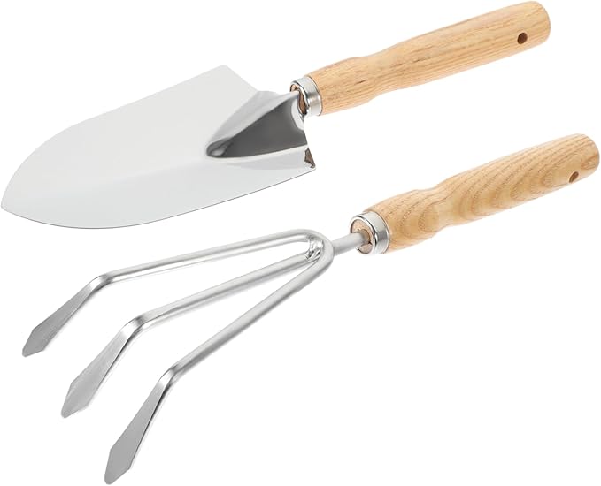 4sets Garden Tools for Small Plants Portable Rake and Trowel Kit for Soil Cultivating Weeding and Transplanting Hand Tools for Home and Outdoor Use