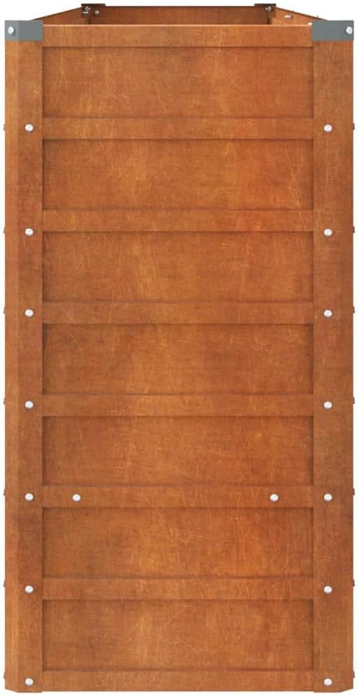 YAFF Garden Raised Bed Rusty Corten Steel 126 x 15.7 x 30.3 in Large Outdoor Planter Box for Vegetables Herbs Flowers Patio Balcony Durable