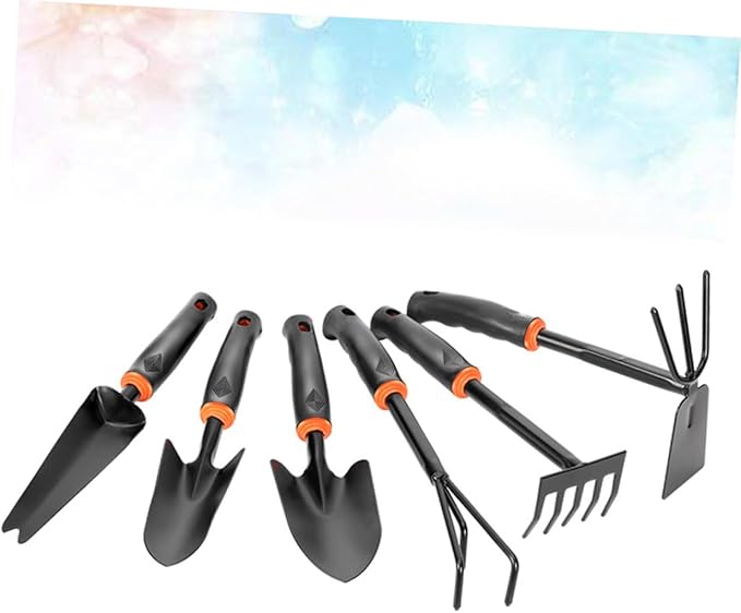 VICASKY 6pcs Garden Tools Shovel Hoe Rake Hoe Plastic Handle Garden Shovel for Home Balcony