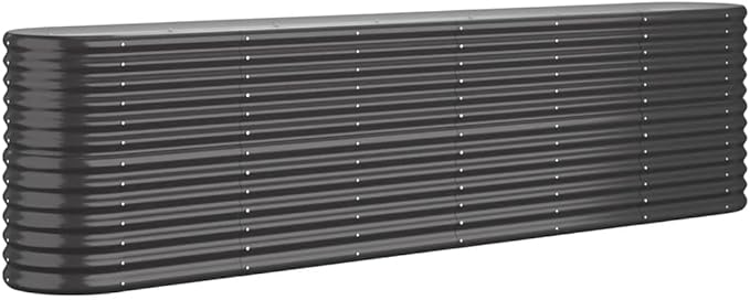 Garden Planters Outdoor Planters Garden Raised Bed Powder-Coated Steel 102.4x15.7x26.8 Anthracite for Growing Vegetables and Flowers