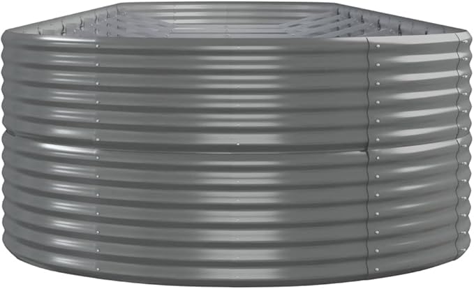 Metal Raised Garden Bed Garden Raised Bed Powder-Coated Steel Outdoor Planter Box for Vegetables Herbs Flowers 229.9x55.1x26.8 Gray-154