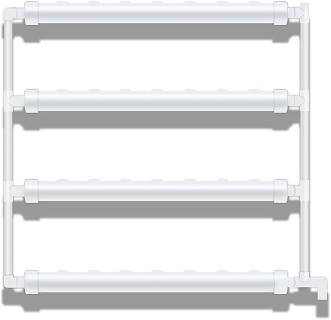Hydroponic Growing Kits Wall Mounted Hydroponic Grow Kit 28 Plant Sites 4 PVC Pipes Hydroponics Growing System with Water Pump Water Culture Plant Growing System for Leafy Vegetables