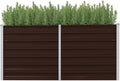 Raised Garden Beds Outdoor Balcony Planter Boxes Garden Raised Bed Brown 63x15.7x30.3 Galvanized Steel Suitable for Garden Terrace and Balcony planters