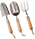 Garden Tool Set Stainless Steel Hand Trowel Scoop Fork - Durable Wood Handle Gardening Tools for Planting &amp Potting - Essential Indoor Outdoor Garden kit for Home Gardener (Style A)