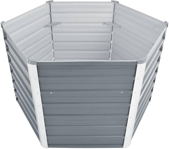 YAFF Garden Raised Bed Galvanized Steel 50.8x50.8x31.3 Gray (21.12lbs)