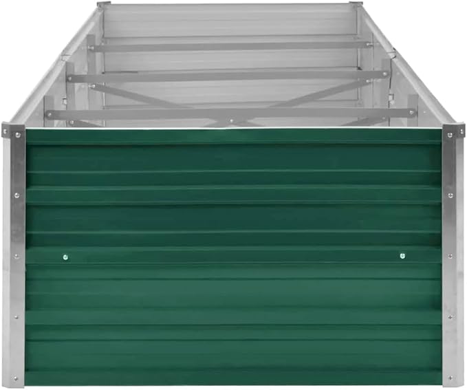 vidaXL Raised Garden Bed Raised Flower Bed Galvanized Steel Planter Outdoor Planter for Patio Backyard Garden Vegetables Herbs Green