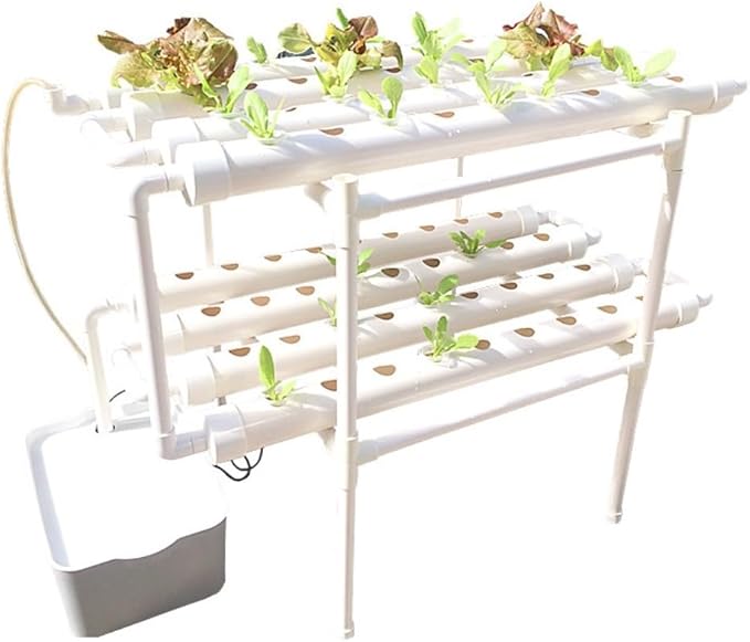 Grow Pipe-Type DIY Hydroponic Planting Rack - PVC Multi-Layer Soil-Free Vegetable Growing System for Home Gardening(Pipe 63mm)