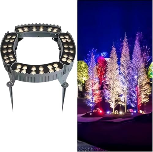 Outdoor Waterproof LED Ring Spotlight Lamp - High Brightness Sturdy Tree Light for Outdoor Use Ideal for Trees &amp Roman Columns (Green)
