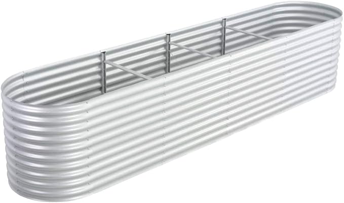 Garden Raised Bed PlanterGarden BedGalvanized Raised Garden BedPlanter Raised bedsGalvanized Planter157.5x31.5x31.9 Galvanized Steel Silver
