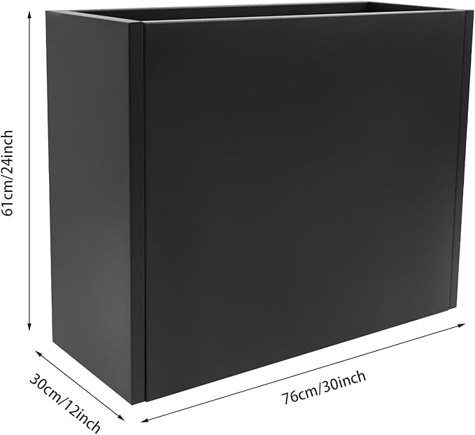 Metal Tall Rectangular Planter Rectangular Steel Raised Garden Bed with Detachable Shelf Tall Resin Garden Pots Outdoor Planters Box Planter Box for Outdoor Patio/Porch