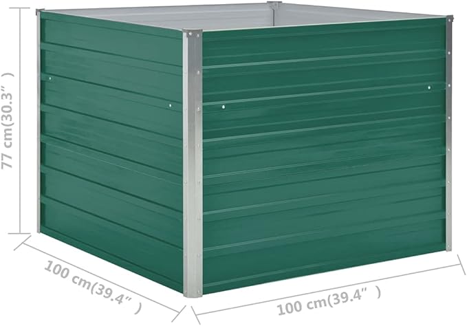 Raised Garden BedBackyard Patio Planter Racks Raised BedsGarden Raised Bed Planter Boxes Suitable for Planting Flowers 39.4X39.4X30.3 Galvanized Steel Green