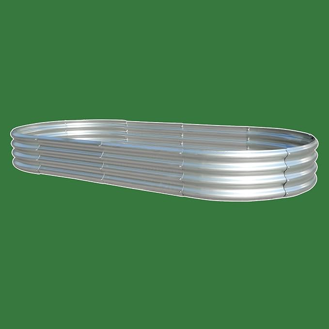 1 Pack 8x4x1Ft Silver Outdoor Metal Raised Garden Bed Flower Box Suitable for All Growth Conditions for Vegetables Fruits Flowers Herbs