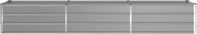 Steel Raised Garden Bed for Gardening Metal Planter Box for Vegetables Fruits Flowers 114.17 x 19.69 x 17.72 in Light Gray -532