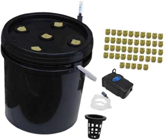 Hydroponic System Kit for Growing Plants with Buckets and Nesting Baskets for Home Garden