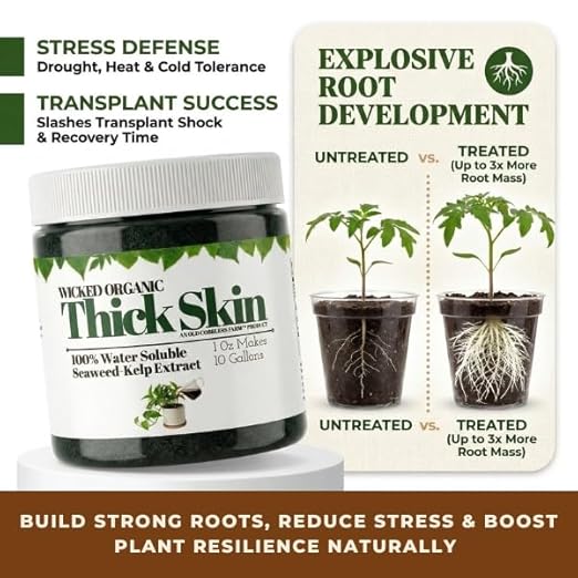 Old Cobblers Farm Wicked Organic Thick Skin – Seaweed Extract Powder Plant Growth Booster (1oz | 2oz) (1 oz)