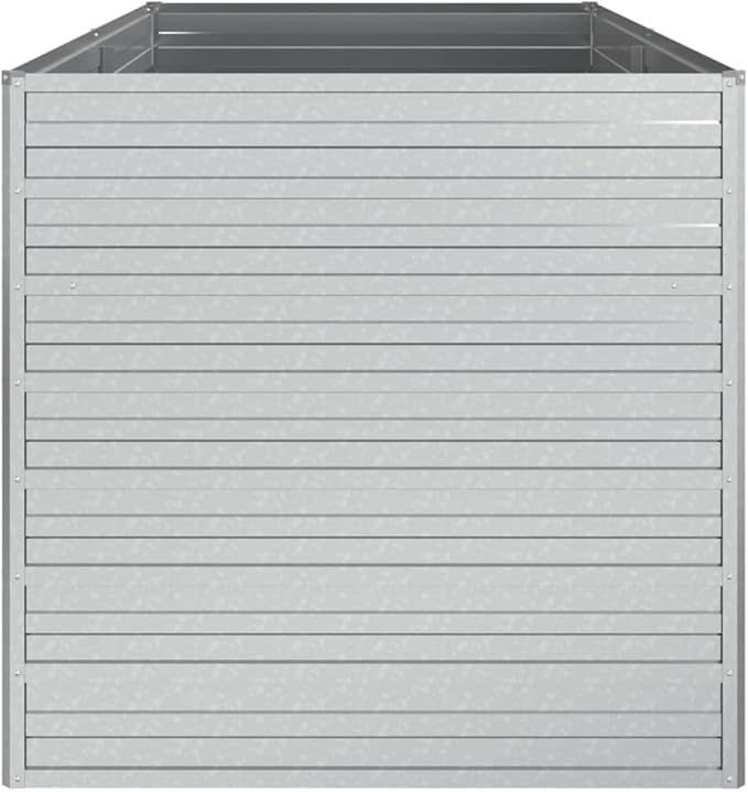Outdoor Metal Garden Raised Bed Galvanized Steel Planter Box for Vegetables Flowers Herb Flower Planting Bed 63x31.5x30.3 Galvanized Steel Silver