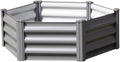 ABSCO Premium Galvanized DIY 3' x 3' Hexagon Garden Bed DIY with Easy Assembly and Superior Drainage Woodland Gray Galvanized Steel Metal Planter Garden Planter Box with 16 Walls for All Plants