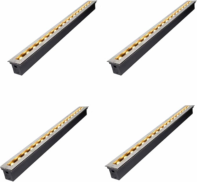 Rectangular Ground Landscape Light - Outdoor Ground Spotlight Recessed LED Underground Light IP66 Waterproof Long Strip Floor Lamp for Parks Squares LandscaGreen-12W