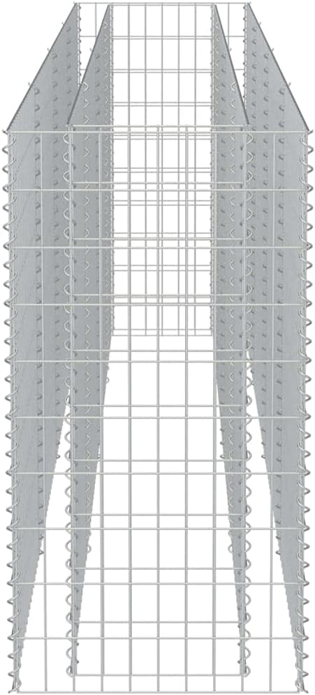 Gabion Raised Bed Galvanized Steel Gabion Planter Raised Bed Wire Fencing Patio Flower Plant Basket Rock Stone Fill Mesh Fence 141.7x19.7x39.4-341