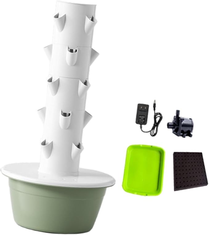 Hydroponics Growing System Kit Hydroponic Tower Planting Tools with Pump High Yield Vertical Garden Planter for Vegetables Green S