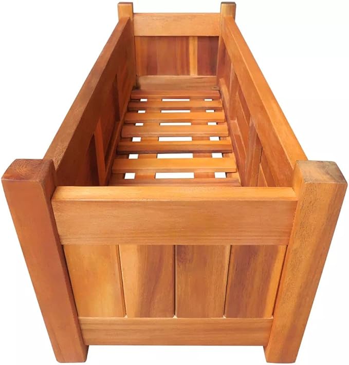 Garden Raised Bed Acacia Wood 29.9x10.9x9.8Elevated Wood Planter for Growing Fresh Herbs Vegetables Flowers Succulents &amp Other Plants at HomeGreat for Outdoor Patio Deck Balcony