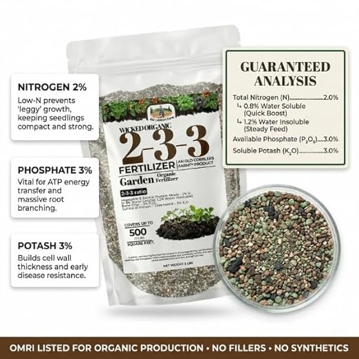 Old Cobblers Farm Wicked Organic Seed Starter Fertilizer 2-3-3 – Gentle Nutrition for Strong Root Development (5 lbs | 10 lbs | 15 lbs | 20 lbs) (10 lbs)