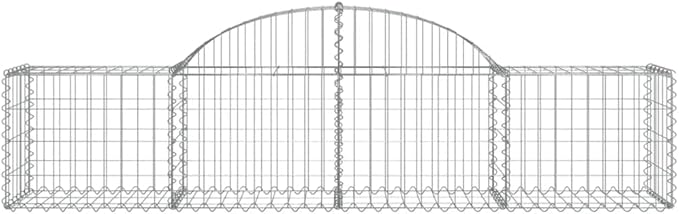Gabion Baskets Silver Galvanized Iron - Durable Garden Walls &amp Landscape Retaining Wall Fencing - Cages for Stones Raised Bed Panel Set